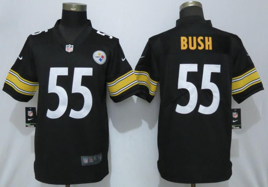 Men Pittsburgh Steelers #55 Bush Black Nike Vapor Untouchable Player NFL Jerseys->pittsburgh steelers->NFL Jersey